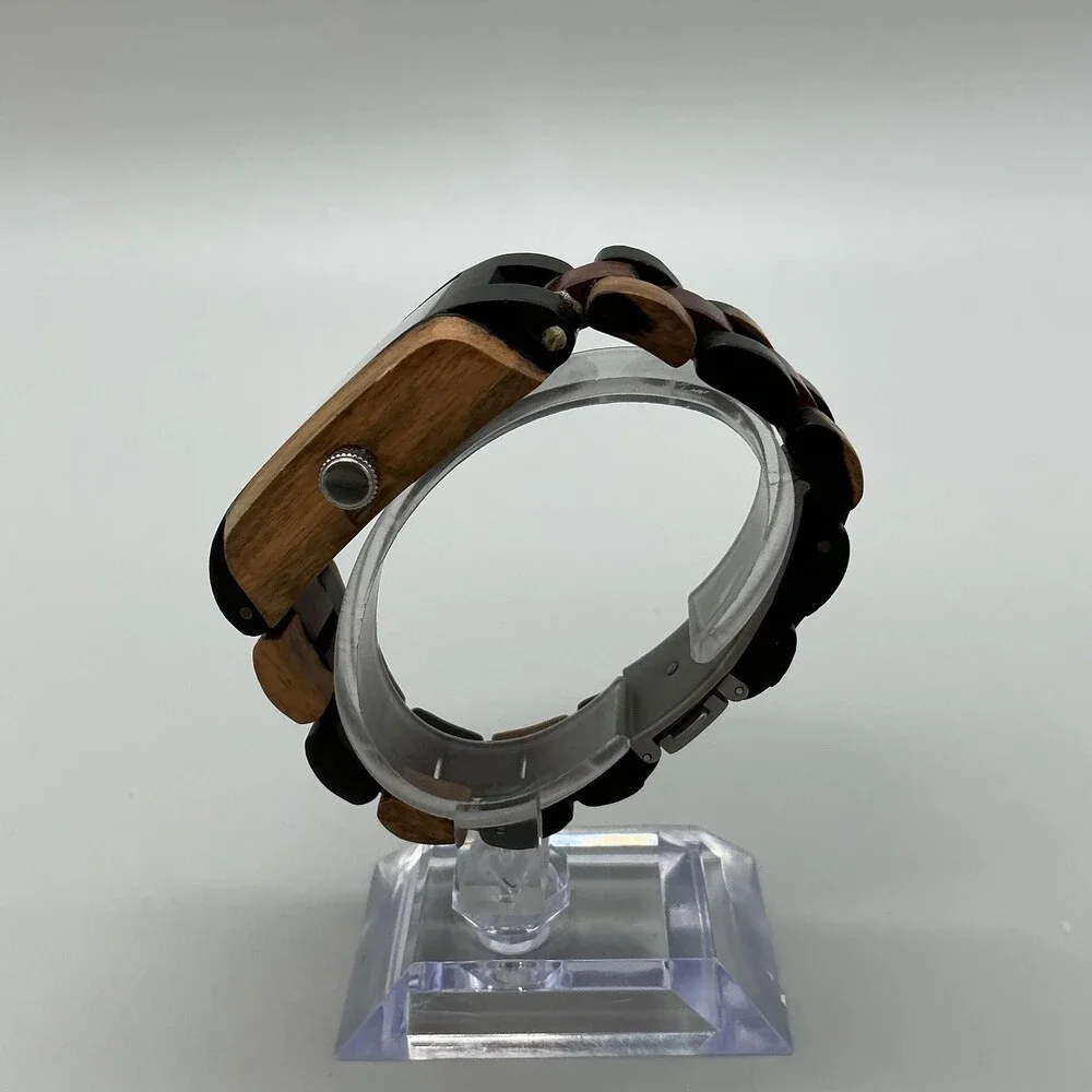 Tense Wooden Collection Mens Watch 35mm Beige Dial Wood Bracelet Date 6.75